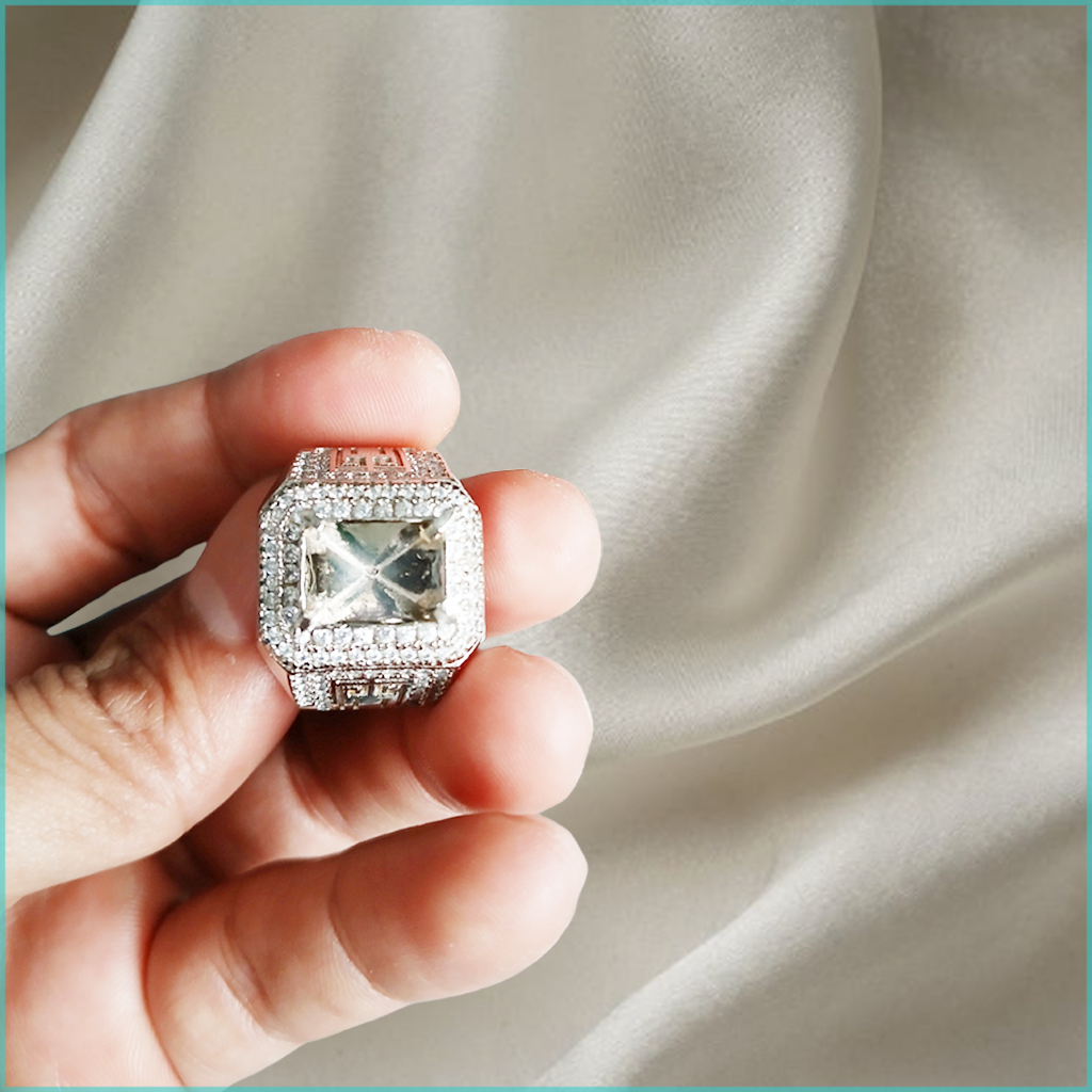 RING EMBAN CINCIN ALPAKA SUPER  MICRO SETTING
