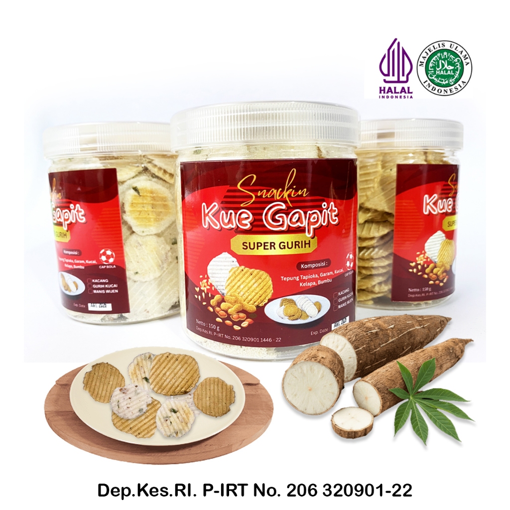 

PAKET RESELLER 10 PCS Kue gapit cemilan snack super gurih dan Renyah 500 ml / 150 gr MANIS / GURIH