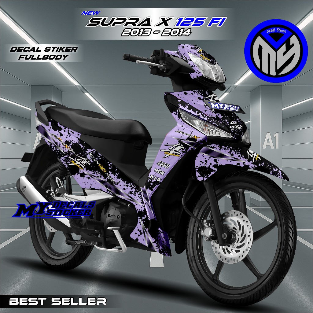 Decal Supra X 125 Fi New Full Body - Stiker Motor Supra X 125 Fi 2013 2014 Striping Supra X Fullbody