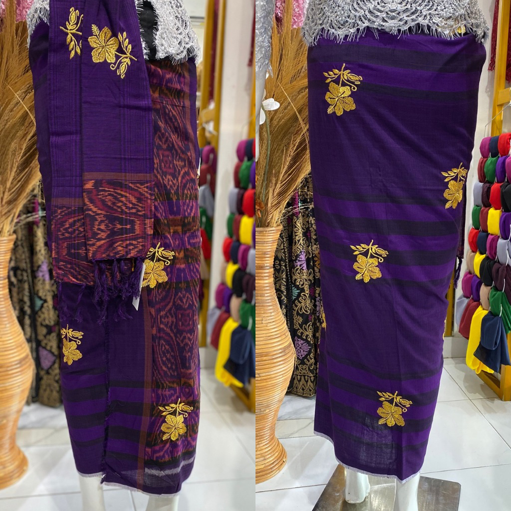 Kamen Endek Dobol Sugeng Pucuk Set Selendang