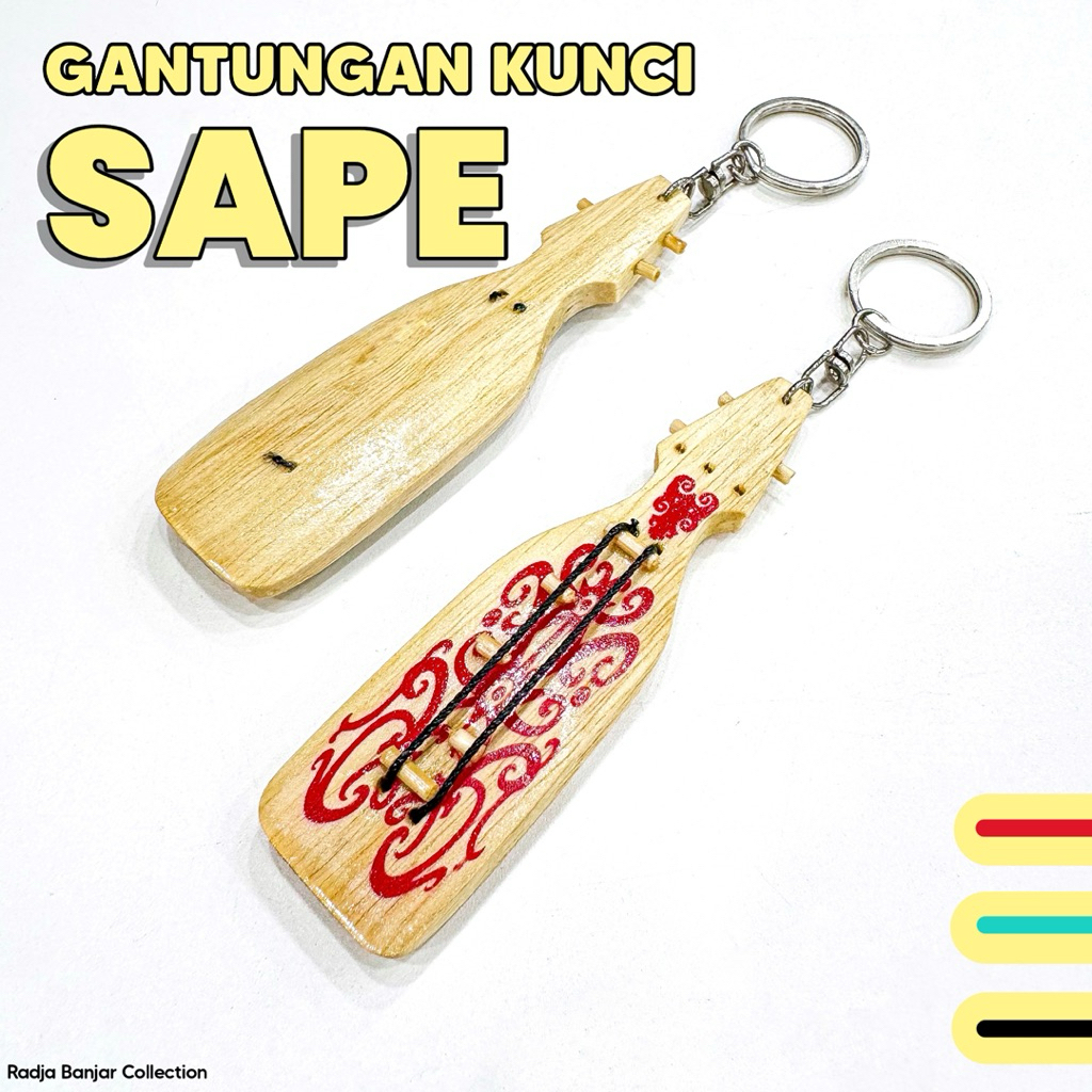 Gantungan Kunci Motif Sape Etnik khas dayak kalimantan