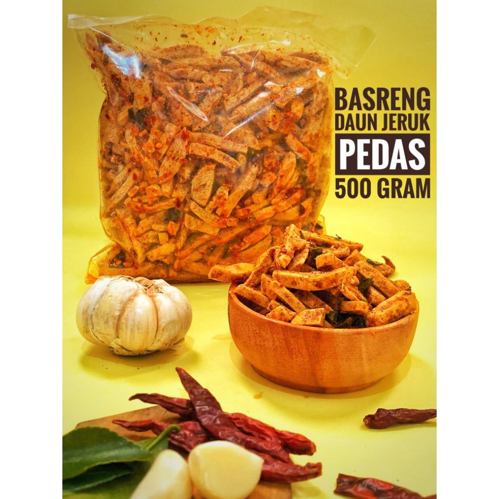 

Basreng Pedas Daun Jeruk 500gr | Camilan Kering Pedas Gurih