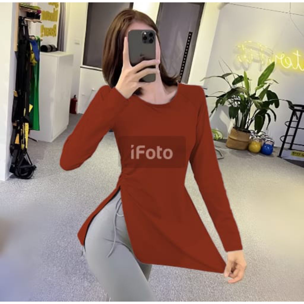 Kaos lengan panjang wanita//kaos olaraga wanita yoga Gym