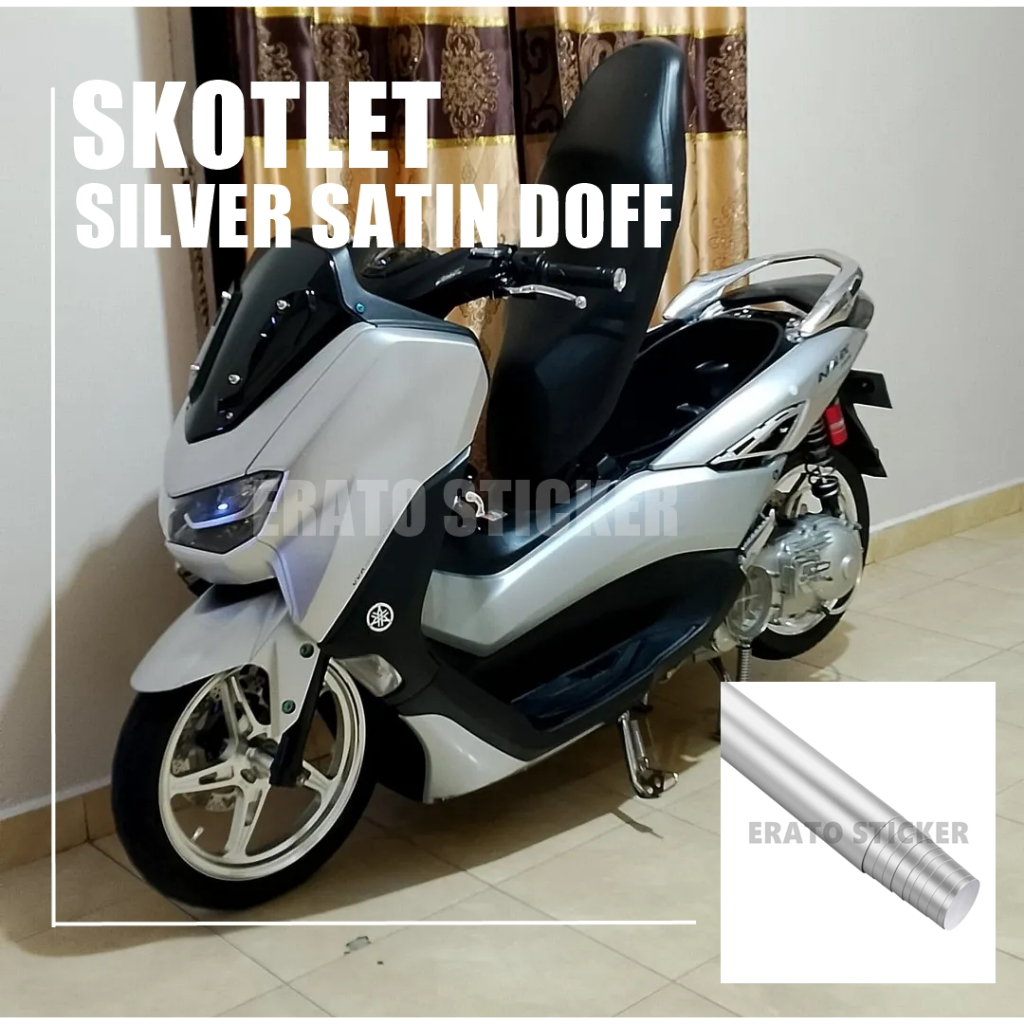SKOTLET STIKER MOTOR SILVER SATIN DOFF SKOTLET SILVER METALIK DOF SKLOTLET SILVER DOF SKOTLET FANCHI
