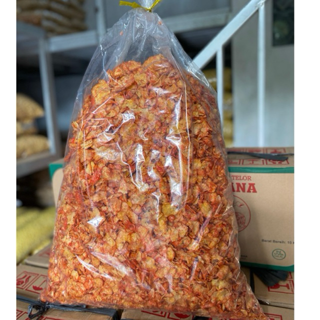 

emping jagung rasa pedas manis cabai asli gurih dan renyah