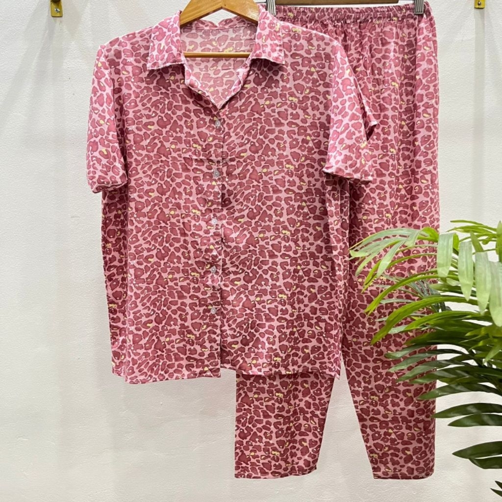 PIYAMA Set,Baju Tidur Model Kerah Kemeja