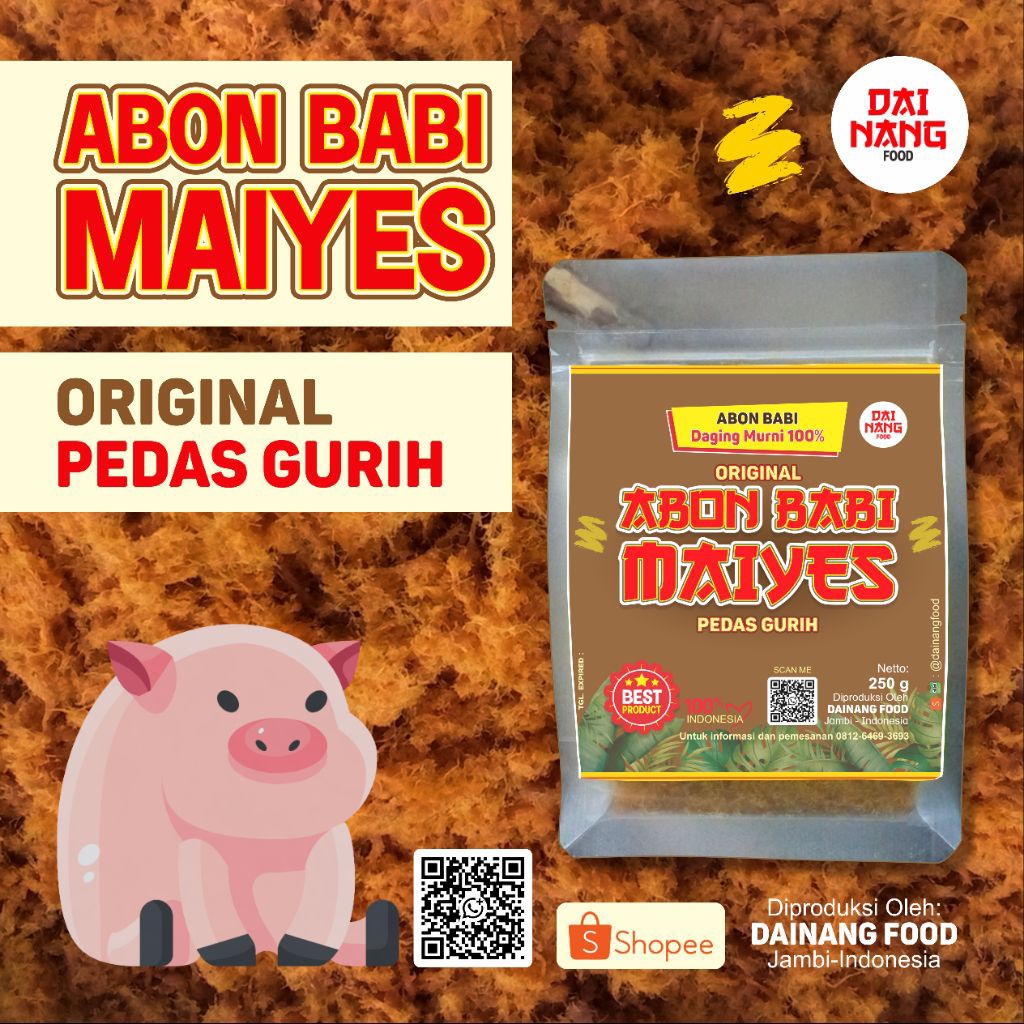 

ABON BABI MURNI PEDAS MANIS 100 GR (KAYA GIZI)