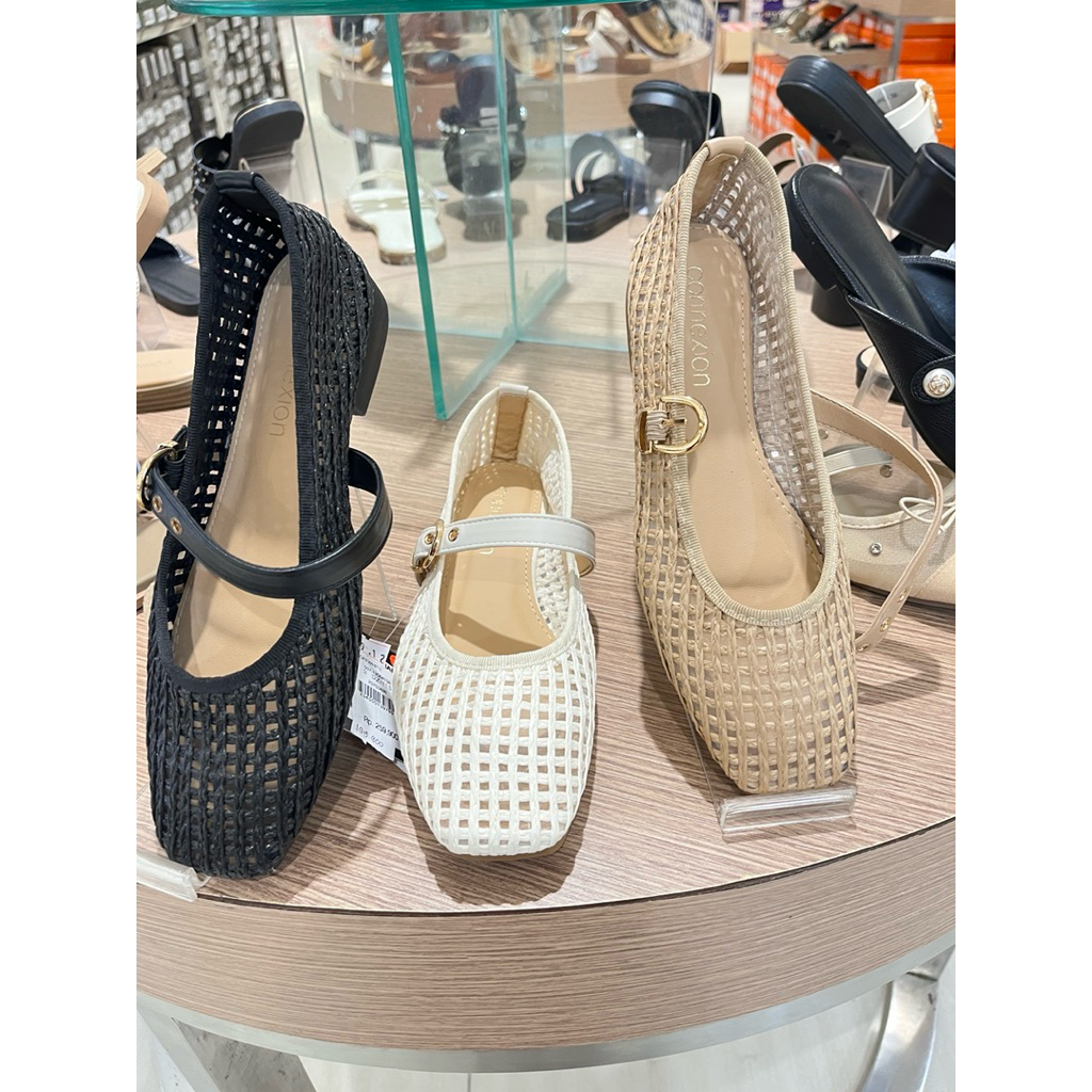 SEPATU WANITA FLAT TRANSPARAN MUTIARA BY CONNEXION MATAHARI STORE