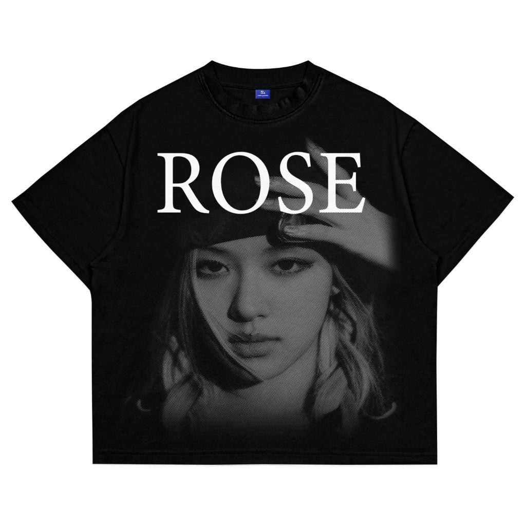 [COD] Kaos Boxy Oversize Rose Black Kaos Pria Dan Wanita Distro Simplimoods Tag Original Cotton Comb