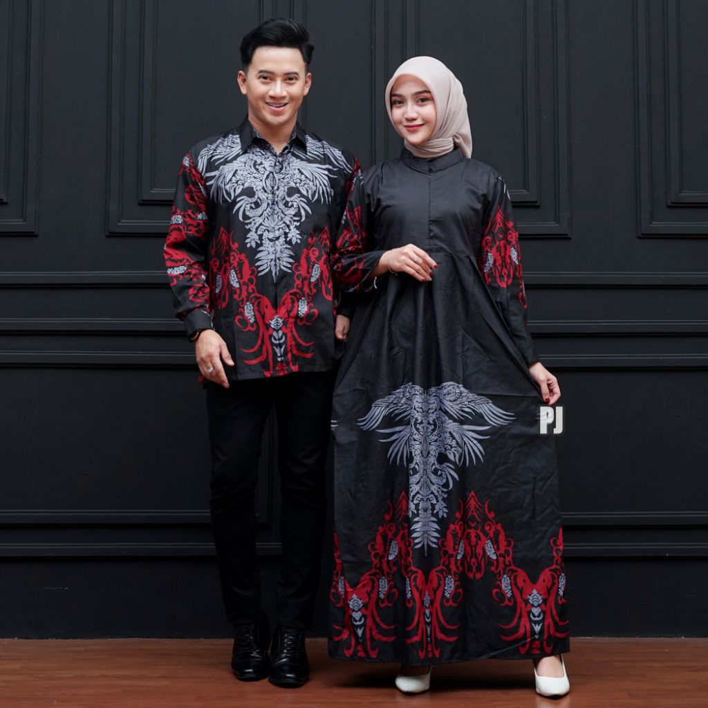 Couple Gamis Batik Modern /Gamis Kemeja MS GAMIS BATIK SRIWEDARI MAXI BUMIL/BUSUI KATUN SOGAN jumboo