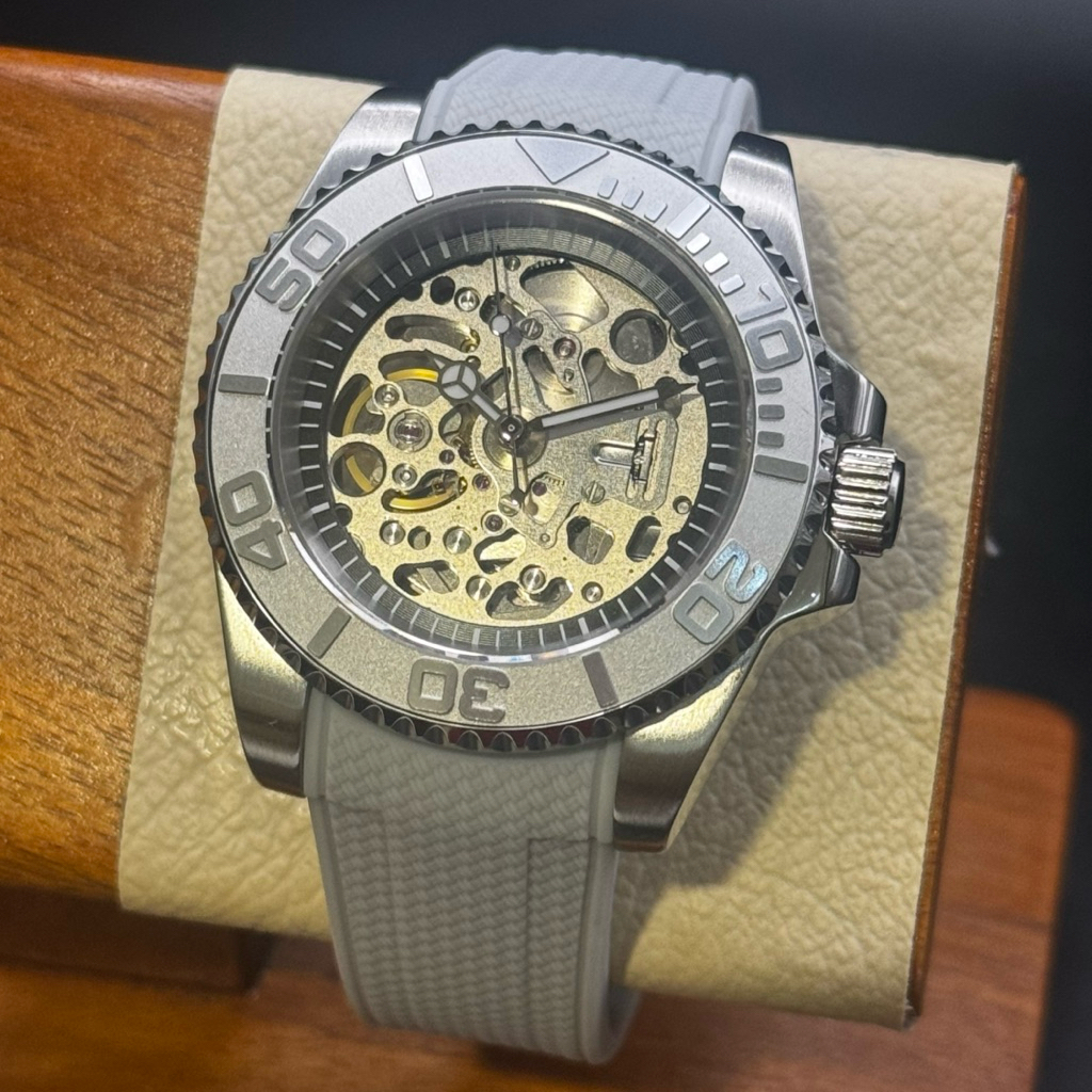 Jam Tangan Seiko Skeleton Yachtmaster Grey NH70 Automatic Homage Exclusive