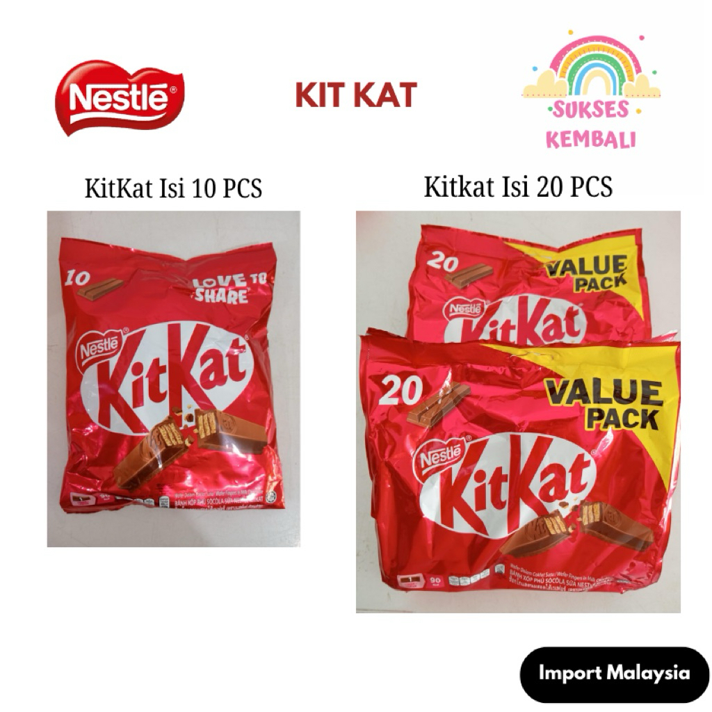 

Nestle Kitkat Coklat Kitkat Isi 10pcs dan isi 20pcs Imprt Mly