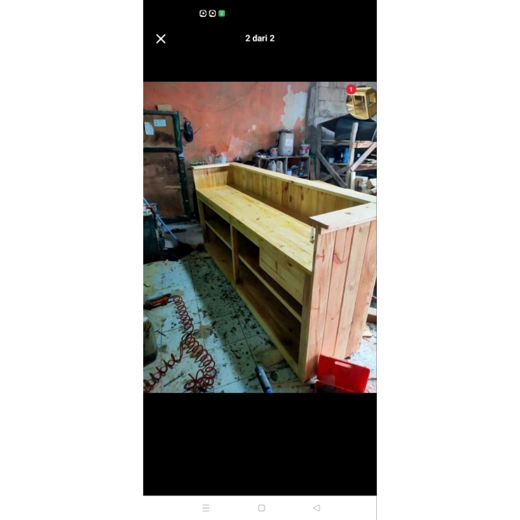 Mija bar Mija kasir Mija warkop minimalis murah meriah solid finishing natural