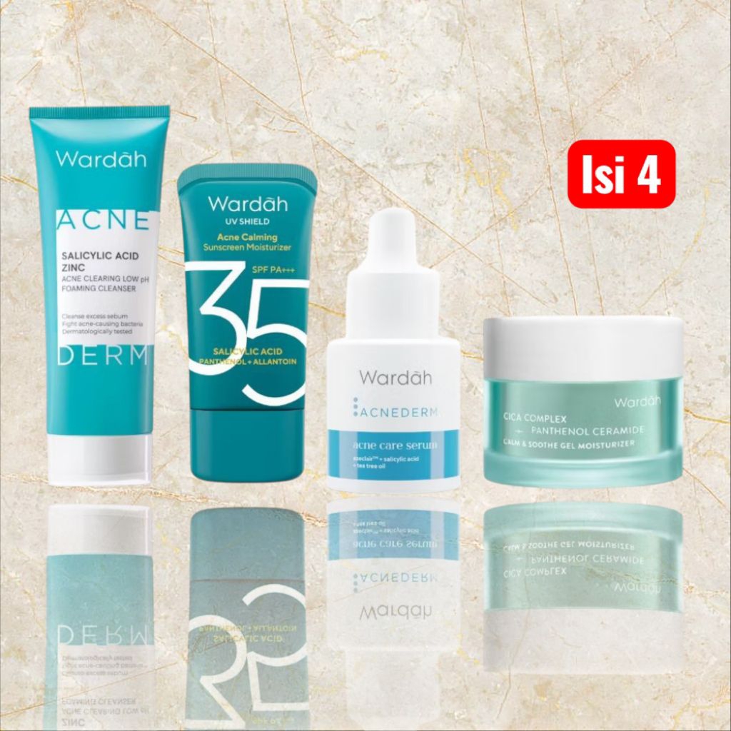 Wardah Satu Set Skincare Basic Paket Semua Jenis Kulit Moisturizer Sabun Wajah Sunscreen Serum Wajah