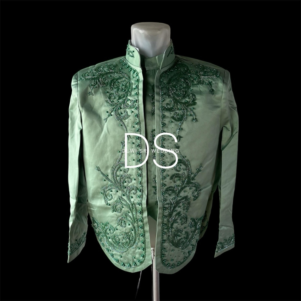 beskap pengantin solo hijau wardah