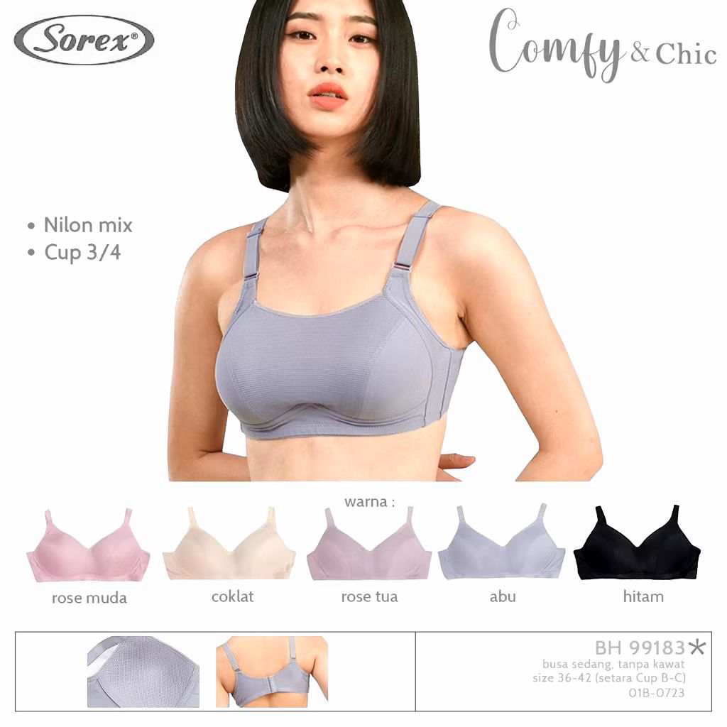 bh sorex tanpa kawat busa tipis bahan  Sorek ori