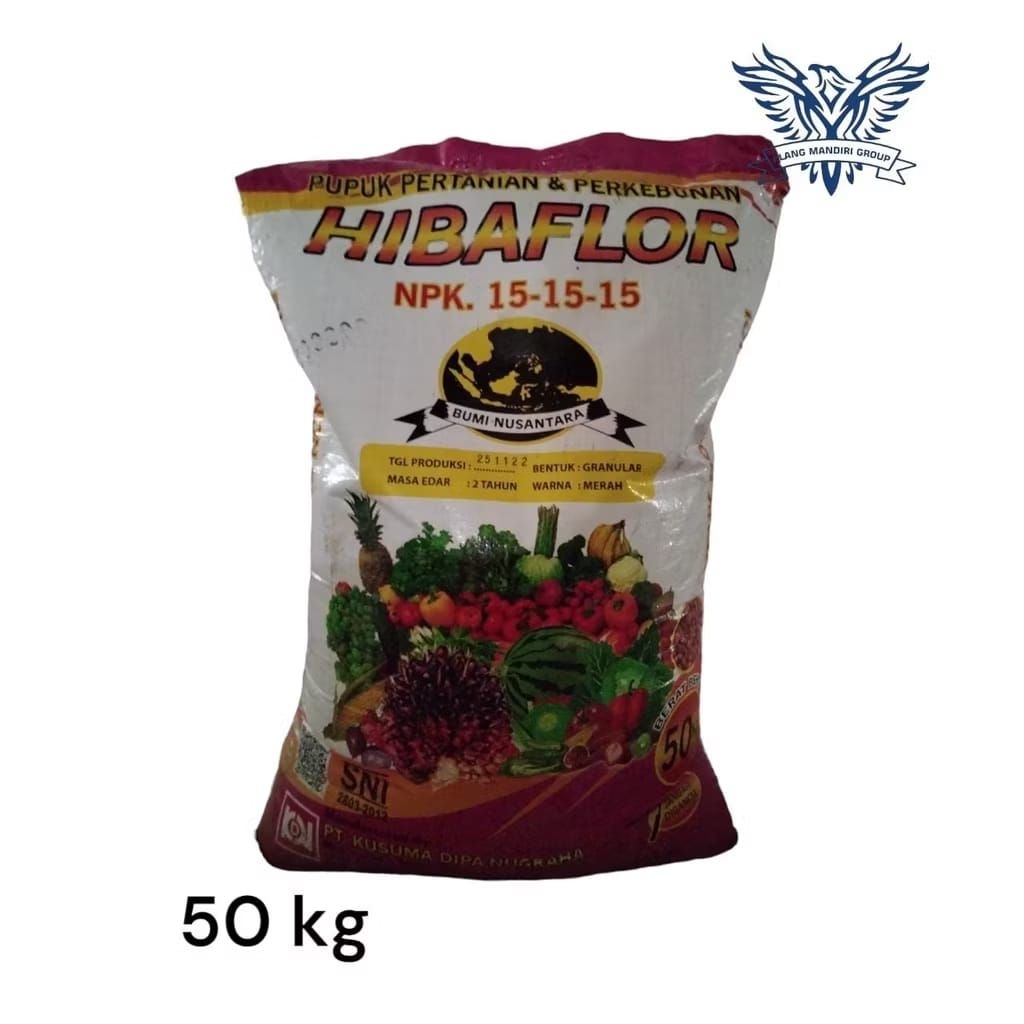 Karungan Hibaflor 50kg Pupuk NPK 15 15 15 Unsur Hara Utama Nitrogen