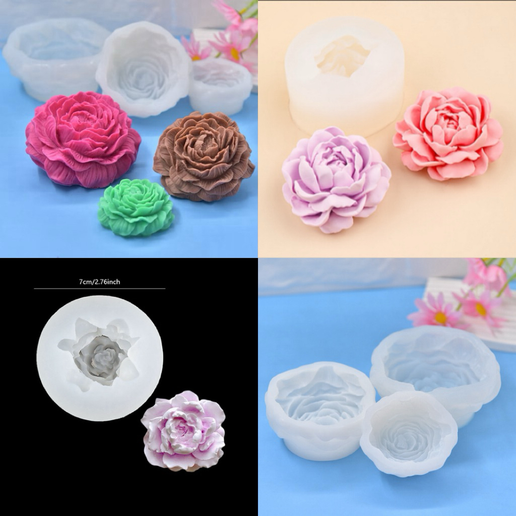 cetakan silikon bunga peony melati cetakan puding / coklat / lilin