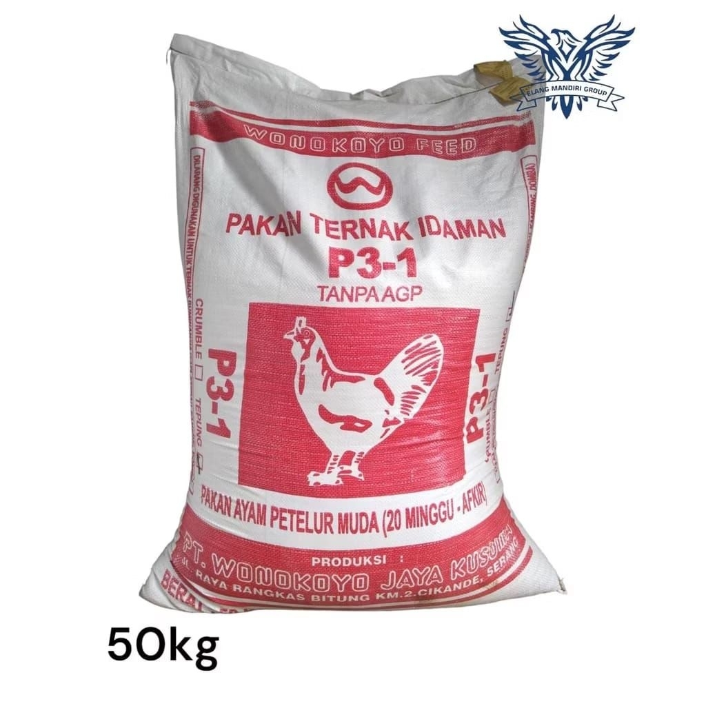 Karungan Pakan P3-1 50kg Pakan Ayam Petelur Muda 20 minggu