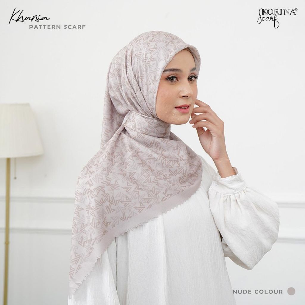 KHANZA PATTERN DEFECT BY KORINA,jilbab korina, jilbab motif,jilbab cantik, jilbab motif