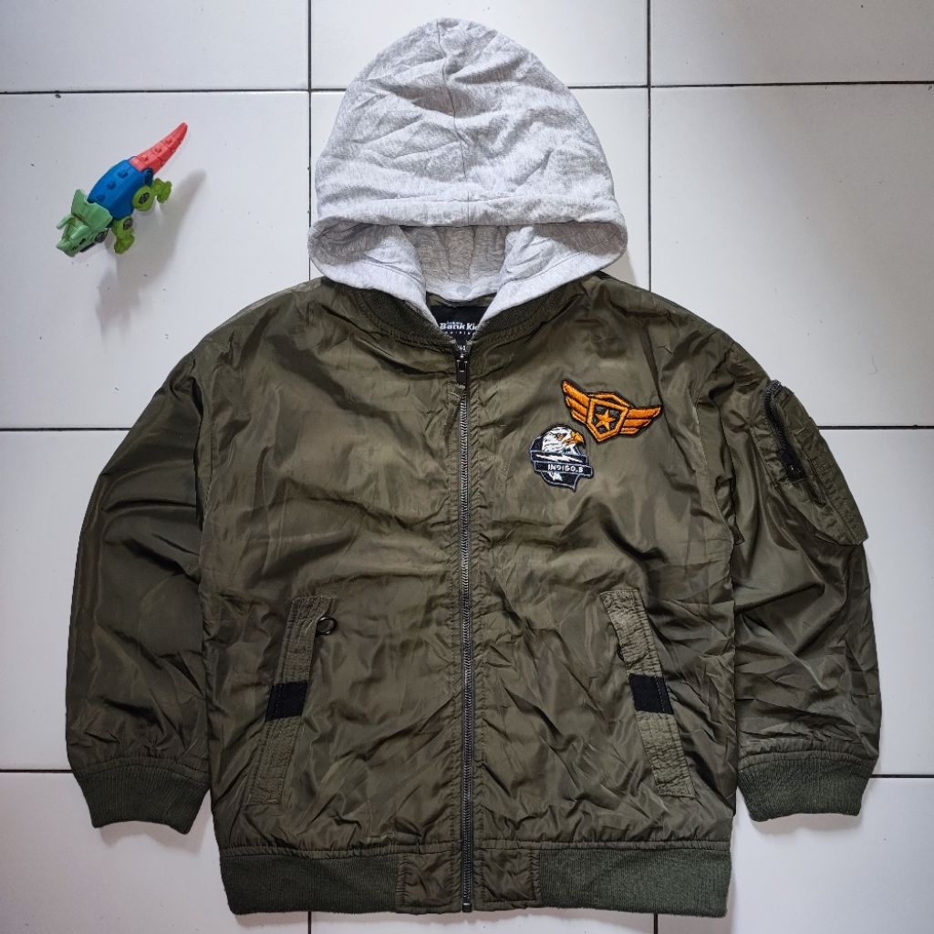 Jaket Bomber Casual Anak INDIGO BANK ORIGINAL 100% Second Preloved Branded Military Pilot Style Moto