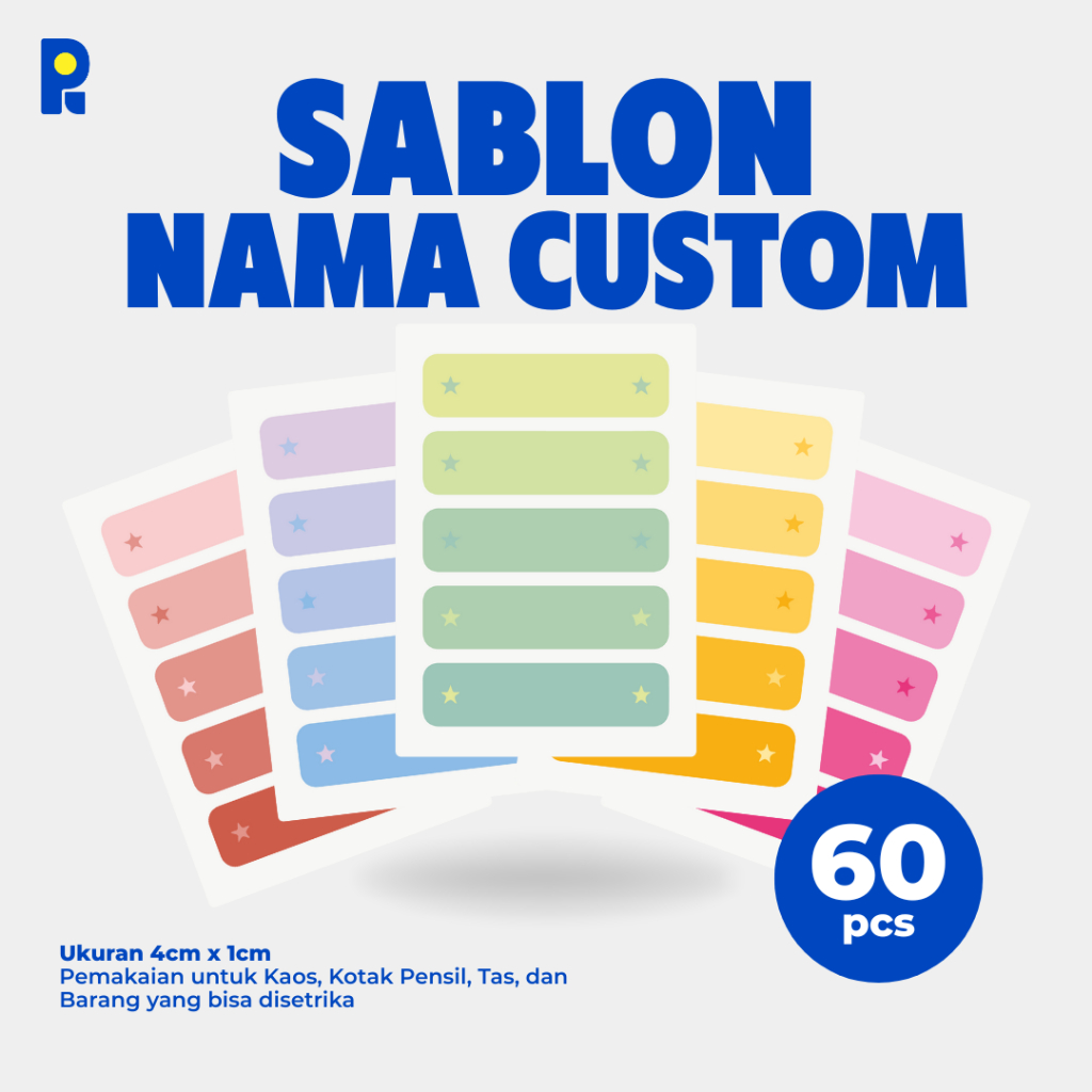 

PIKAPIK 60 Pcs Stiker Label Pakaian Custom Nama DTF High Quality