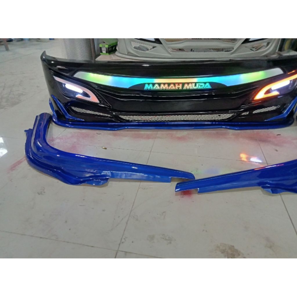 variasi bemper depan plus pijakan kaki truk canter