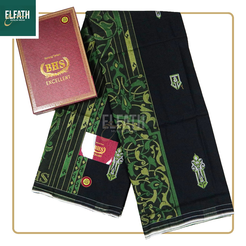 Sarung Kekinian BHS Excellent Gold Motif Jacquard Songket Mercerized