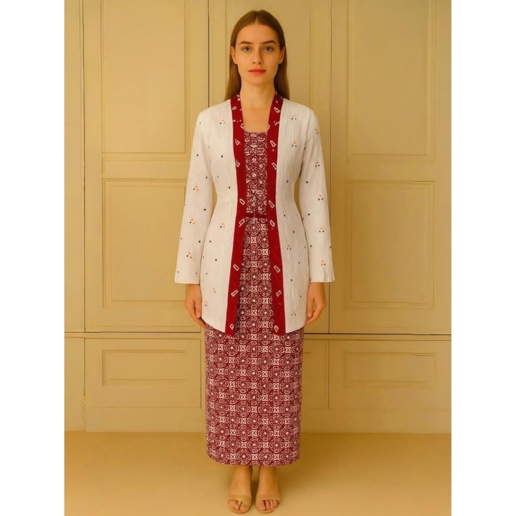 Kebaya Kutu Baru Katun Jumputan | Kain Batik Caplis Utuh