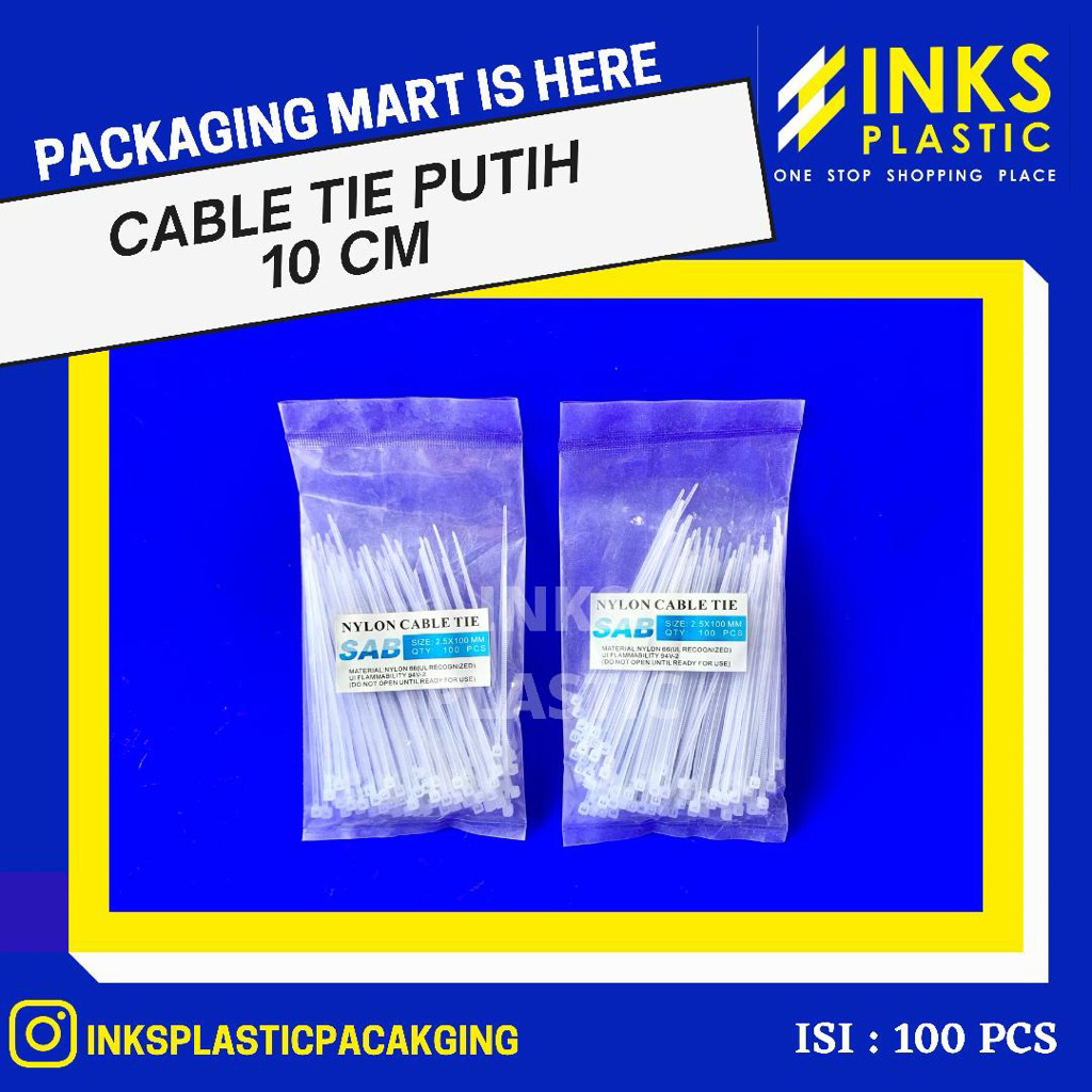 

CABLE TIE 10 CM PUTIH SEGEL KRESEK MAKANAN (100 PCS)