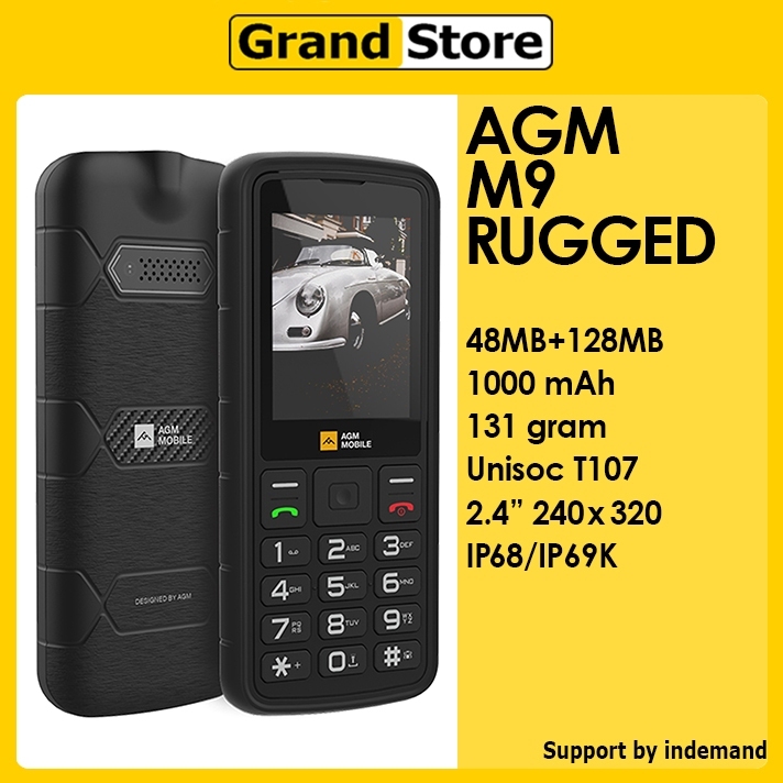 AGM M9 4G Rugged Feature Phone 48MB+128MB Dual SIM 2.4" 1000mAh bluetooth