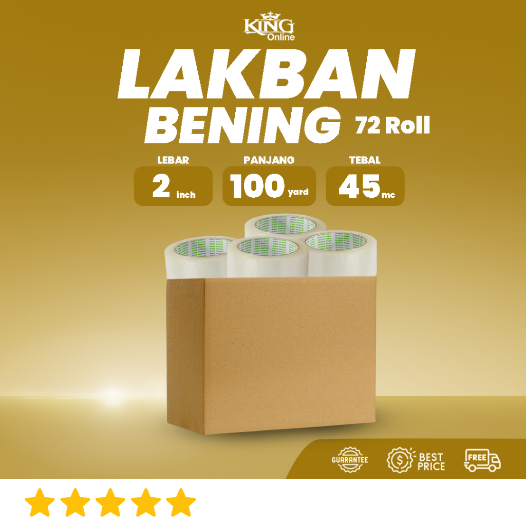 

1 DUS Lakban Bening 100 Yard 2 Inch / ONLINE TAPE OPP 72 Roll Kuat tebal / Plakban clear Termurah
