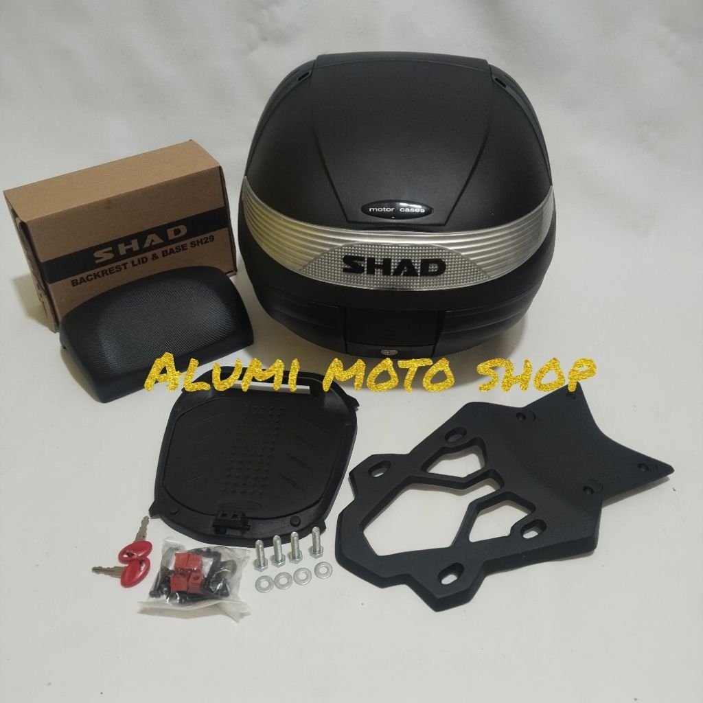 paketan box shad 29 komplit backrest dan breket box bintang pcx 150 dan pcx 160