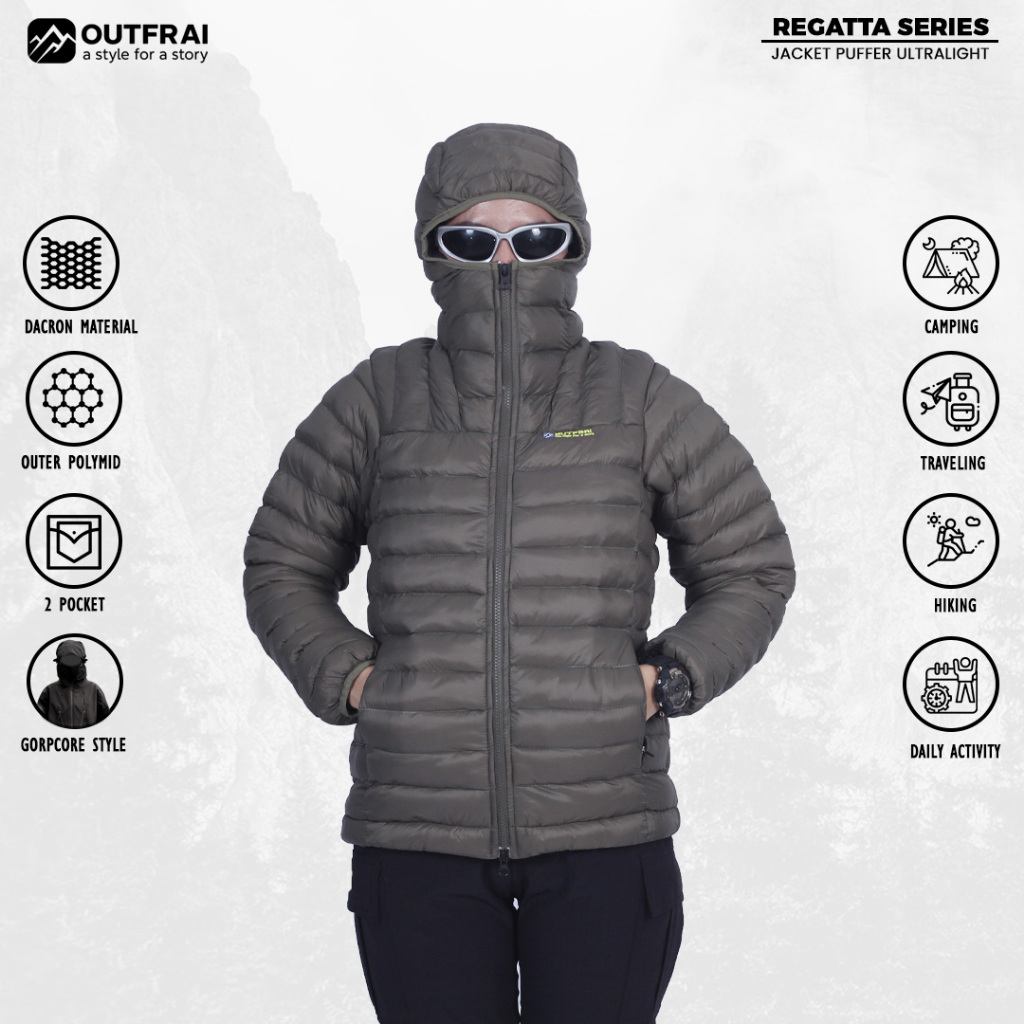 Jaket Gunung Pria Wanita Tebal Jaket Dacron Jaket Outdoor Hangat Outfrai