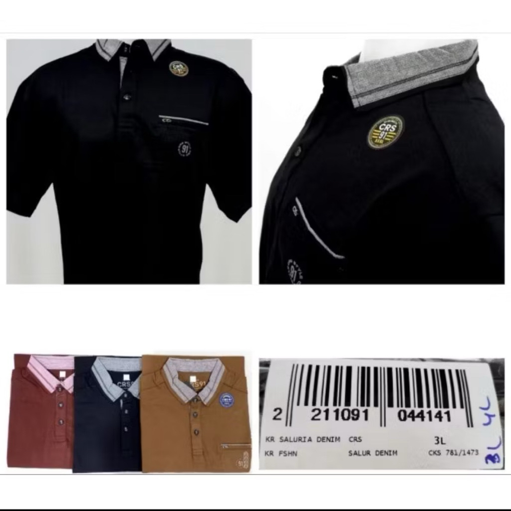 Kerah HugoClass Bigsize 3L 4L kerah CRS'91 & Hugo Class jumbo/kerah jumbo original/kerah bapak bapak