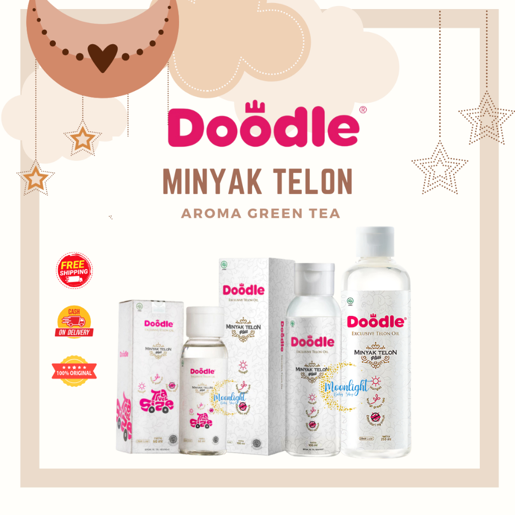Minyak Telon Doodle Exclusive Telon Oil Green Tea 60 ml | 100ml | 250ml | Roll on 10ml