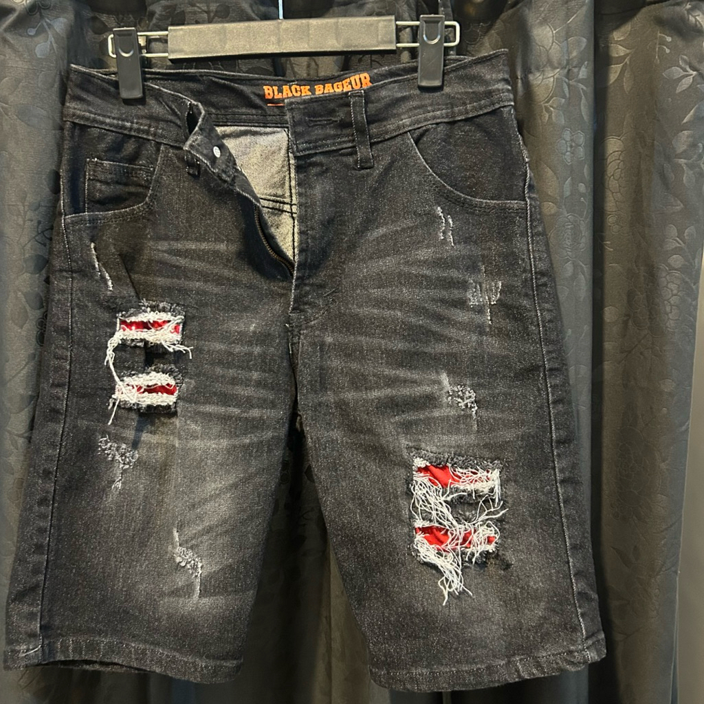 Celana Pendek Denim Black Bageur Premium