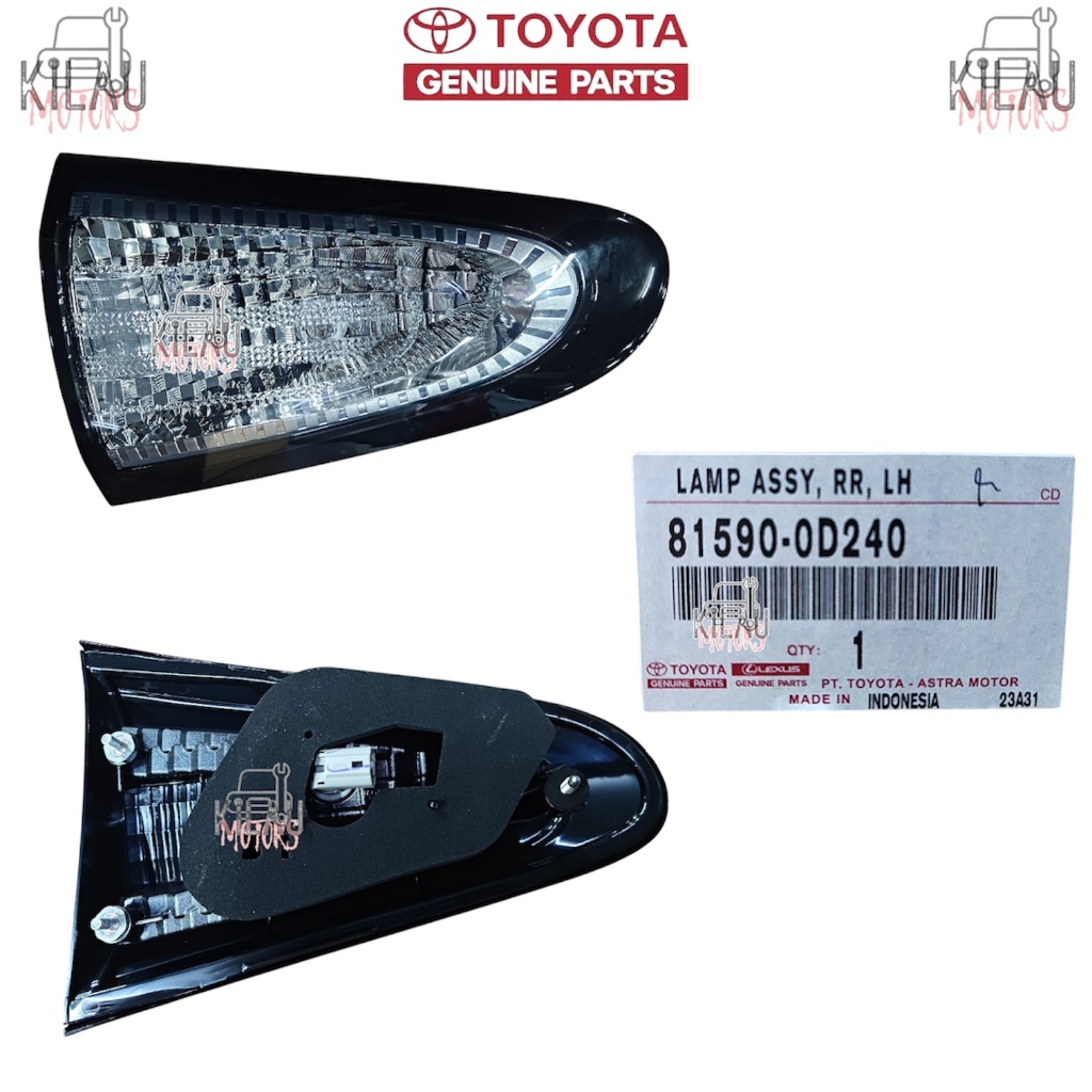Lampu Stop Reflektor Bagasi Lamp Assy Belakang Sienta Tipe G V Original Toyota 81580-0D240 81590-0D2