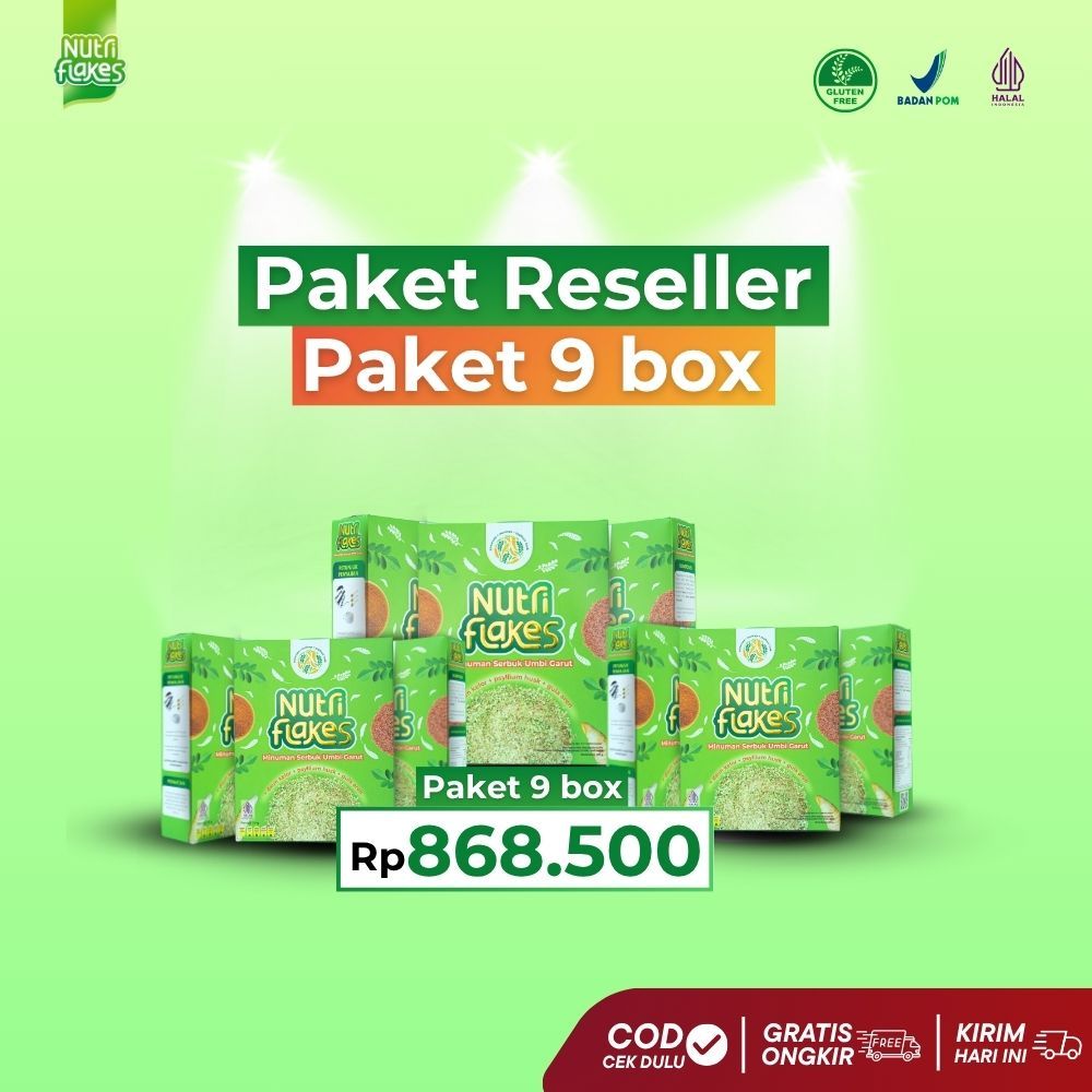 

Paket 9 Box Nutriflakes Sereal Sehat - Atasi Asam Lambung & GERD - Reseller Murah