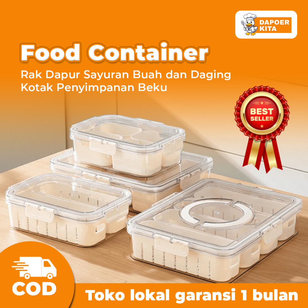Kotak Penyimpanan Kulkas Akrilik Kontainer Kulkas Tempat Penyimpanan Food Container Kulkas Serbaguna