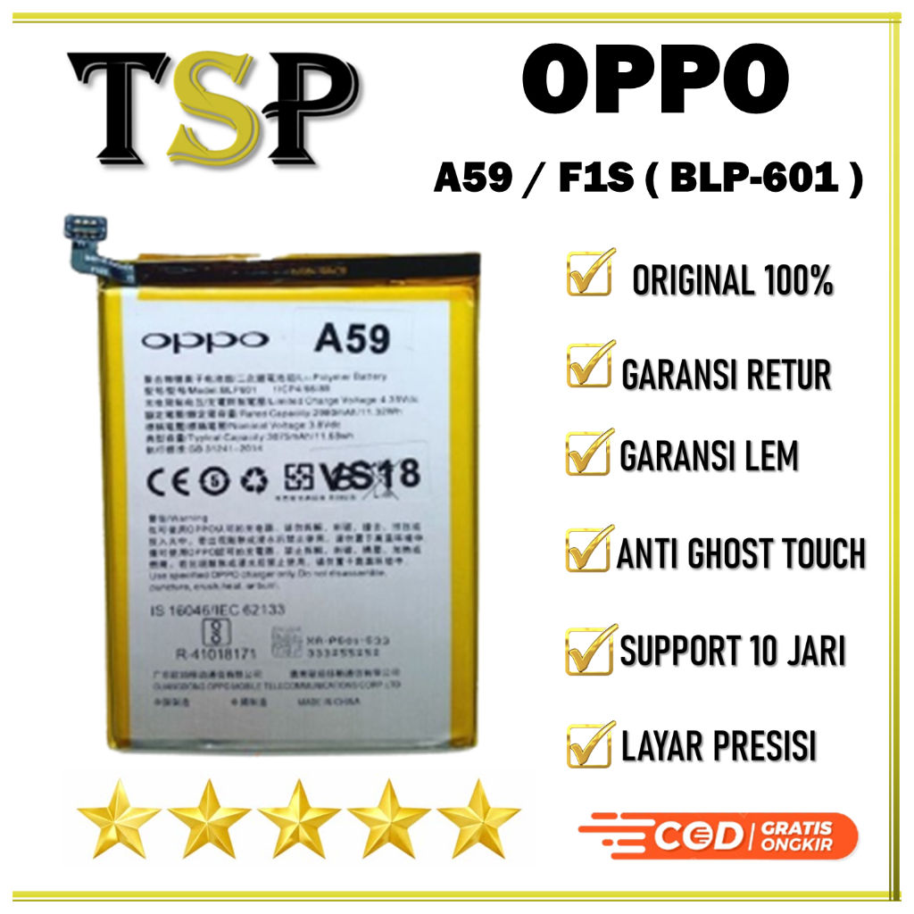 BATERAI OPPO  ( BLP-601 ) A59 / F1S BATERAI ORIGINAL 100%