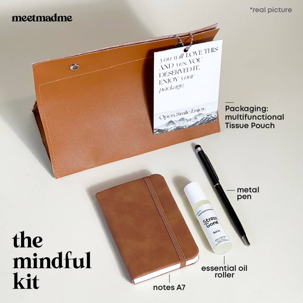 

Hampers Gift Box Corporate Seminar Kit The Mindful Kit Tissue Pouch Metal Pen Notes Stationery
