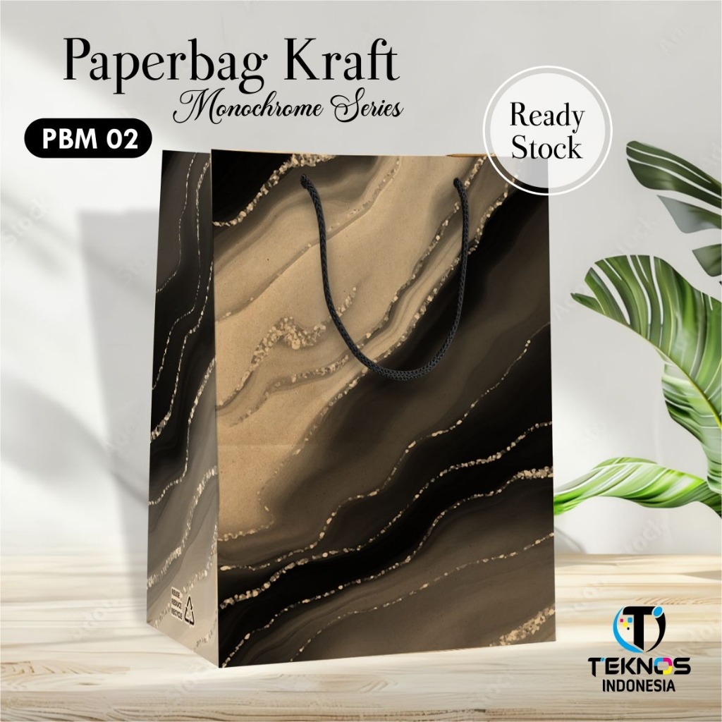 

[12 PCS] PAPERBAG MARBLE COKLAT READY STOCK - TAS HAJATAN UKURAN 20 X 25 X 10 CM PBM 02