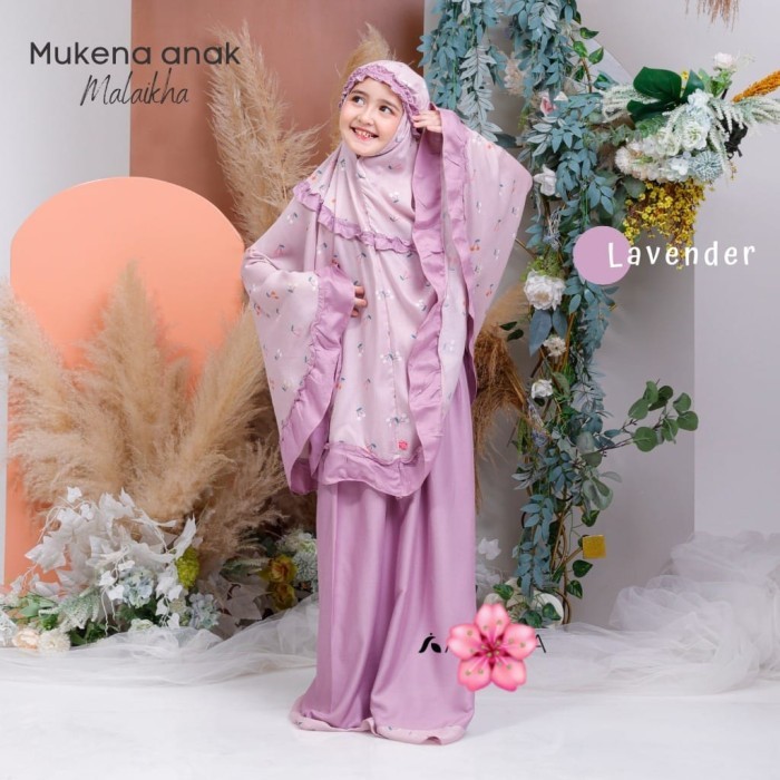 Mukena Rayon Anak premium malaikha Mukena anak motif bunga mukena anak tali karet