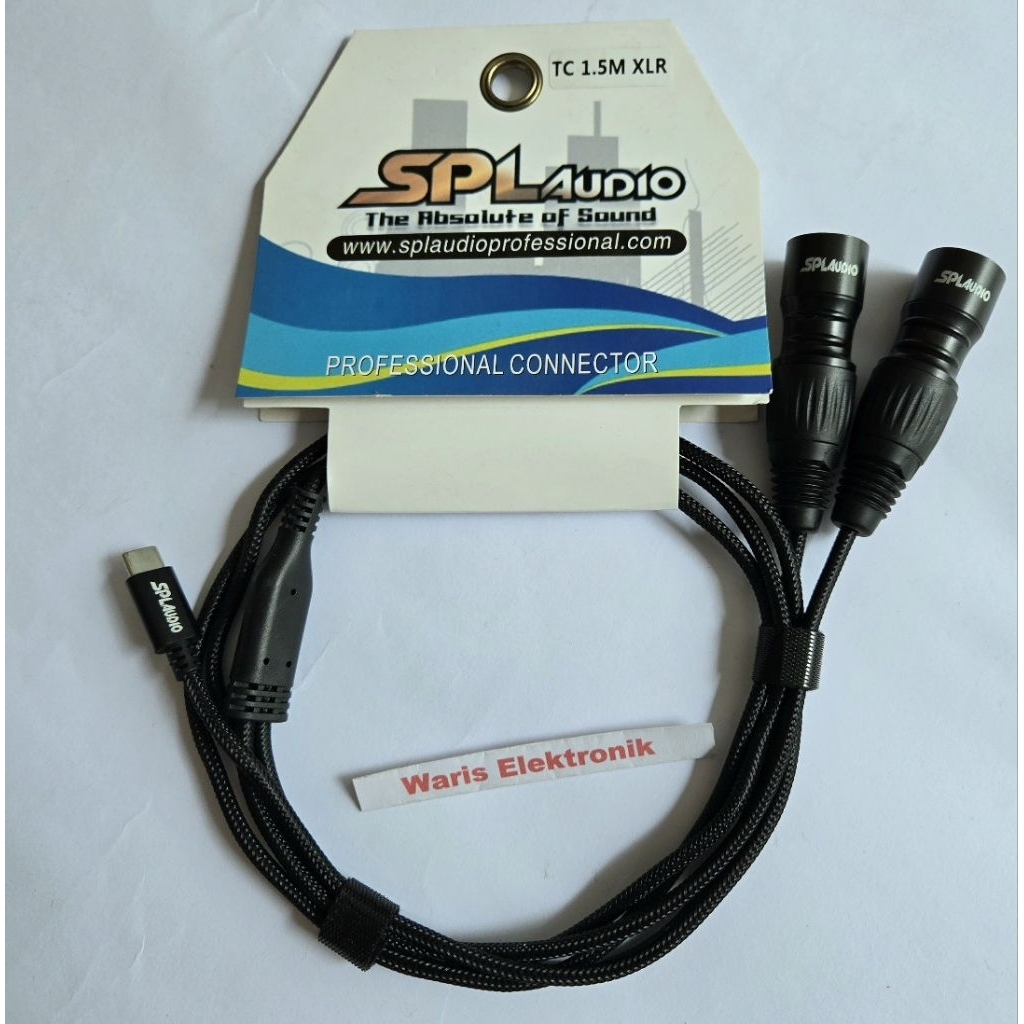 Kabel Jack SPL Audio USB Tipe C to Canon XLR Male Dobel Jack HP ke Mixer