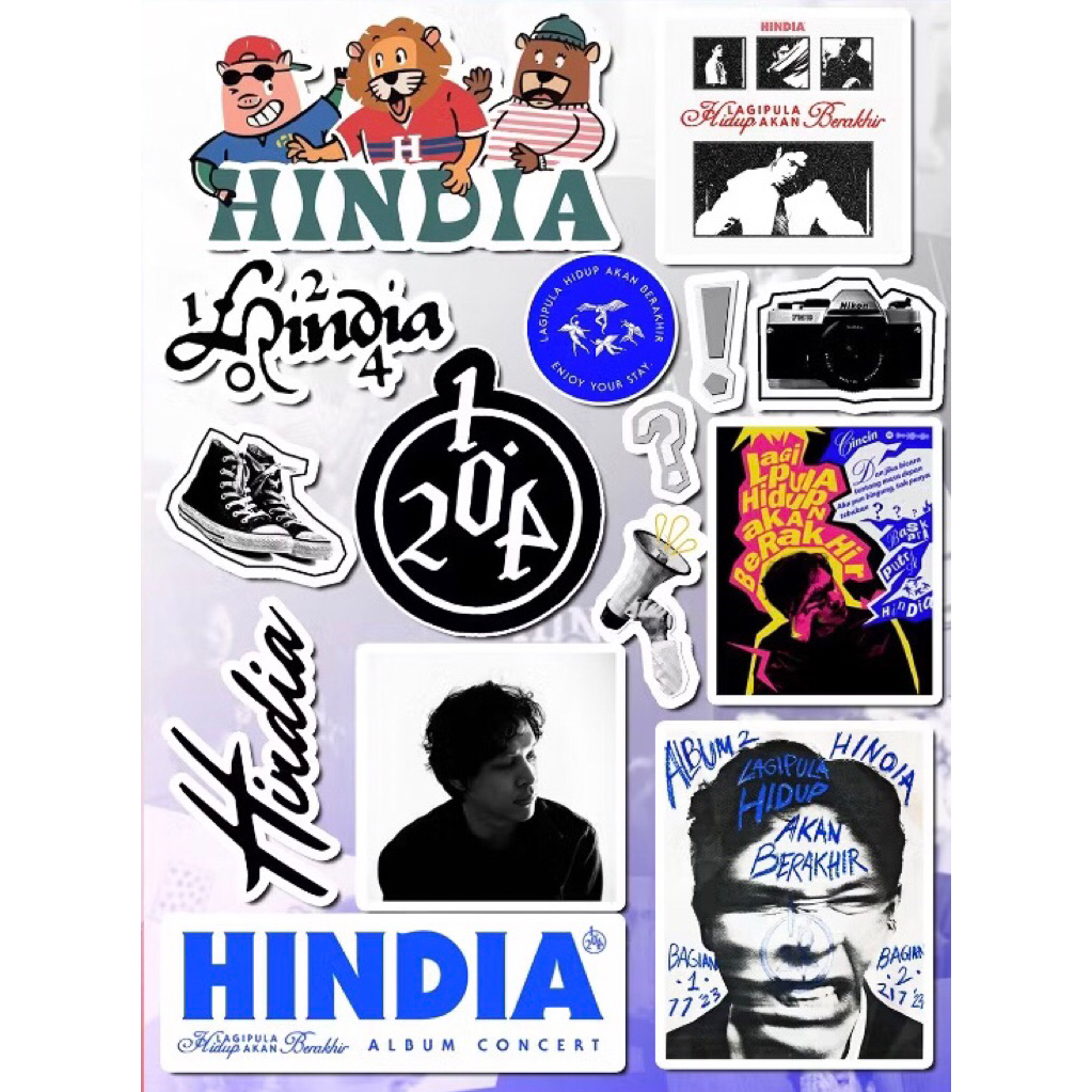 

stiker hindia satu set ukuran A5 vnyl