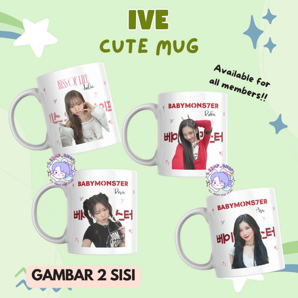 

[MOHON TAMBAH BUBLE WRAP] MUG GELAS CANGKIR IVE Wonyoung Yujin Rei Gaeul Liz Leeseo
