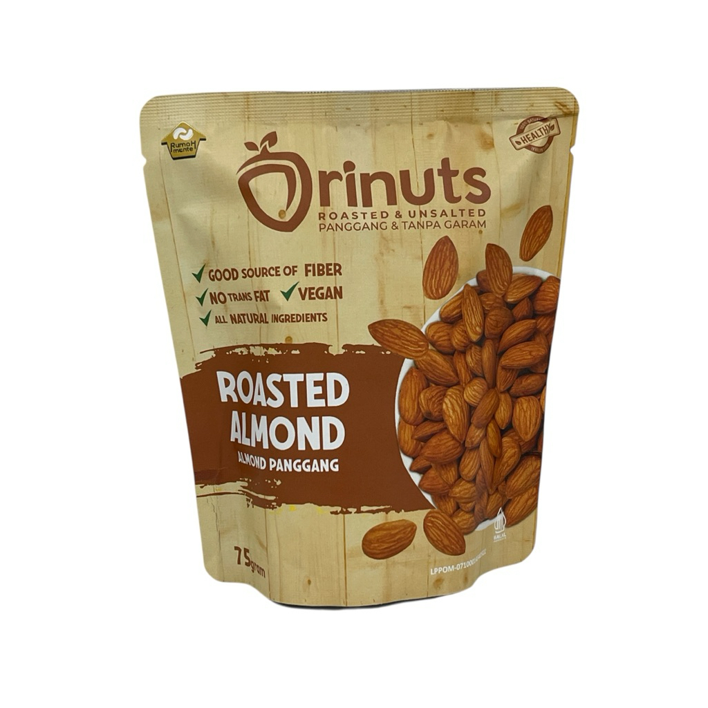 

ORINUTS KACANG ALMOND PANGGANG rasa Original 75GR ROASTED ALMOND PLAIN UNSALTED