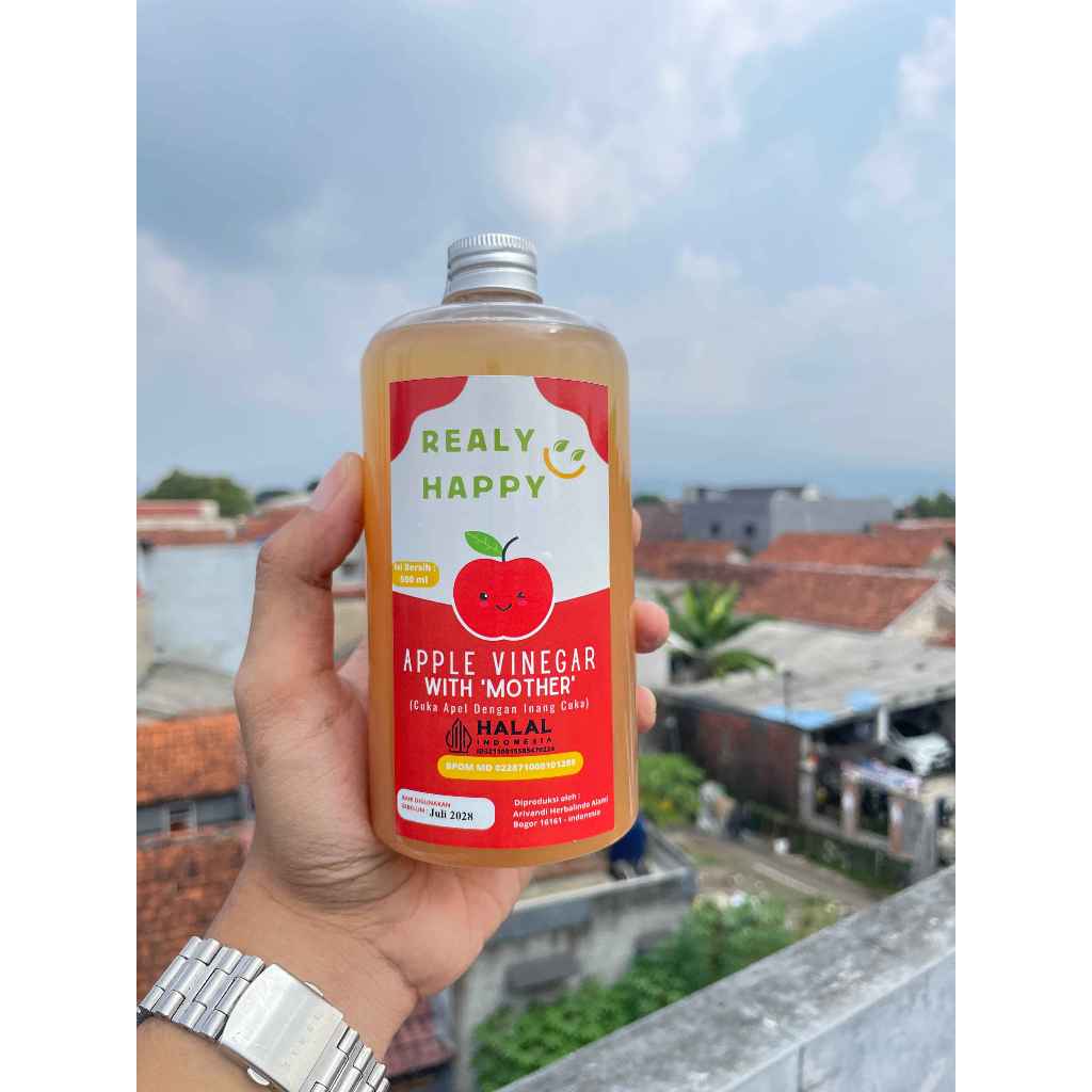 

Real Happy Cuka Apel Apple Cider VInegar Organik with Mother Original Pure 100 %
