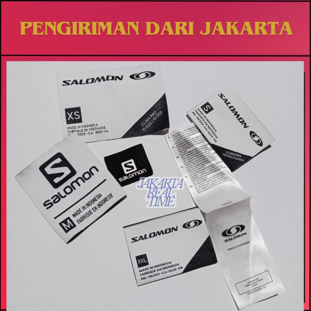 Salomon woven tag label Logo